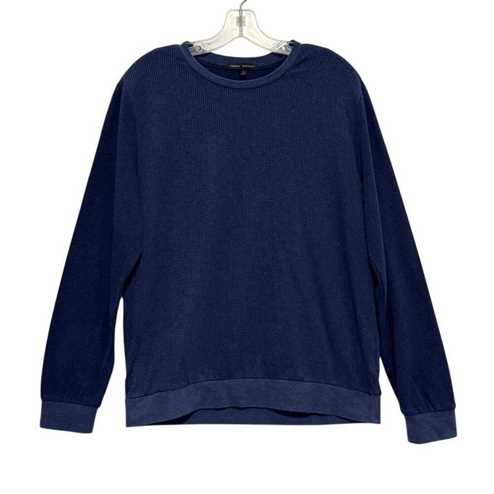 Robert Barakett Cavendish Long Sleeve Crew Sweater Blue Night Mens Large